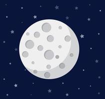 Realistic full moon. Detailed vector illustration. Elements of this image furnished by NASA