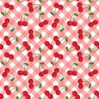 Cute seamless pattern in cherries. Cartoon style. vector