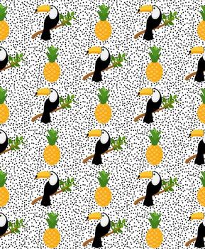 patrón transparente de vector con tucán. diseño de textura