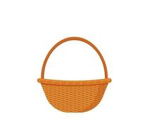 Basket Woven from Bark Strips as Container for Harvesting and Storage Vector Illustration