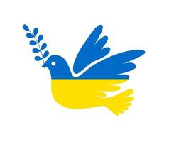 Ukrainian Flag with peace and love in the form of a dove. The concept of Peace - the idea of peace in Ukraine. For design and web. vector