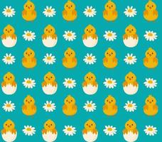 Chickens seamless pattern. Festive vector background for Easter.