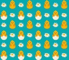 Chickens seamless pattern. Festive vector background for Easter.