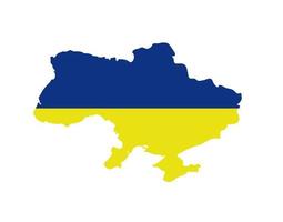 Vector Illustration of the Flag Incorporated Into the Map of Ukraine