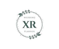 XR Initials letter Wedding monogram logos collection, hand drawn modern minimalistic and floral templates for Invitation cards, Save the Date, elegant identity for restaurant, boutique, cafe in vector