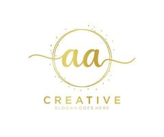 Initial AA feminine logo. Usable for Nature, Salon, Spa, Cosmetic and Beauty Logos. Flat Vector Logo Design Template Element.