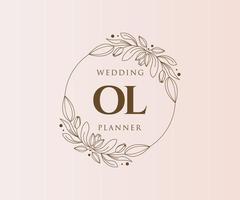 OL Initials letter Wedding monogram logos collection, hand drawn modern minimalistic and floral templates for Invitation cards, Save the Date, elegant identity for restaurant, boutique, cafe in vector