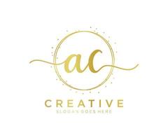 Initial AC feminine logo. Usable for Nature, Salon, Spa, Cosmetic and Beauty Logos. Flat Vector Logo Design Template Element.