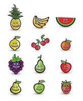 Smiling Fruits Set vector