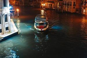 A view of the canal at night. Venice, Italy photo