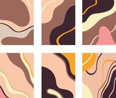 Set of images with colorful chaotic patterns vector