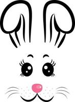 Kawaii Rabbit face.Rabbit symbol of 2023 year.Vector illustration vector