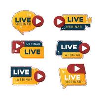 Live Webinar Icon Badge Package vector