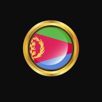 Eritrea flag Golden button vector