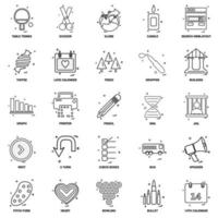 25 conjunto de iconos de línea de mezcla de concepto de negocio vector