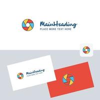 Camera shutter vector logotype with business card template Elegant corporate identity Vector