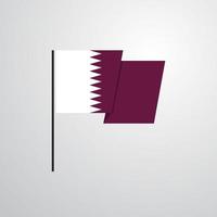 vector de diseño de bandera ondeante de qatar