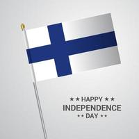 diseño tipográfico del día de la independencia de finlandia con vector de bandera