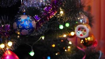 Kerstmis decoraties, lichten, ballen video