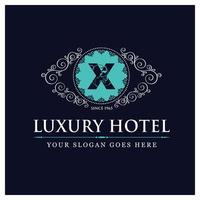 Luxury hotel design with logo and typography vector