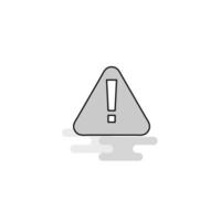 Caution Web Icon Flat Line Filled Gray Icon Vector