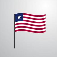 Liberia waving Flag vector