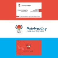 Beautiful Robotics Logo and business card vertical Design Vector