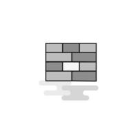 Bricks wall Web Icon Flat Line Filled Gray Icon Vector