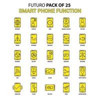 Smart phone functions Icon Set Yellow Futuro Latest Design icon Pack vector