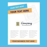 Washing machine Title Page Design for Company profile annual report presentations leaflet Brochure Vector Background