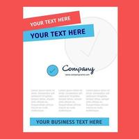 Tick Title Page Design for Company profile annual report presentations leaflet Brochure Vector Background