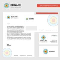 Target Business Letterhead Envelope and visiting Card Design vector template