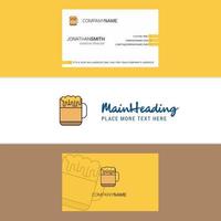 Beautiful Beer Logo and business card vertical Design Vector