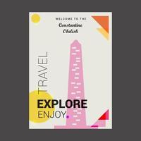 Welcome to The Constantine Obelisk Istanbul Turkey Explore Travel Enjoy Poster Template vector