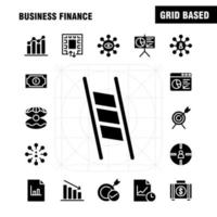 Business Finance Solid Glyph Icon Pack For Designers And Developers Icons Of Bag Briefcase Business Fashion Finance Business Eye Mission Vector