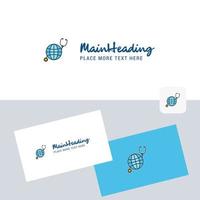 Globe vector logotype with business card template Elegant corporate identity Vector