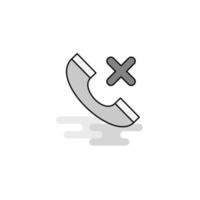 Medical call Web Icon Flat Line Filled Gray Icon Vector