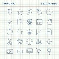 Universal 25 Doodle Icons Hand Drawn Business Icon set vector