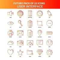 Orange Futuro 25 User Interface Icon Set vector