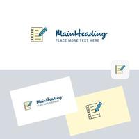 Writing on notes vector logotype with business card template Elegant corporate identity Vector