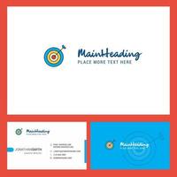 Dart Logo design with Tagline Front and Back Busienss Card Template Vector Creative Design