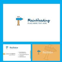 Direction board Logo design with Tagline Front and Back Busienss Card Template Vector Creative Design