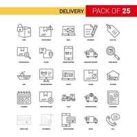 Delivery Black Line Icon 25 Business Outline Icon Set vector