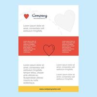 diseño de plantilla para el corazón empresa perfil informe anual presentaciones folleto folleto vector fondo