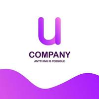 u diseño de logotipo de empresa con vector de tema púrpura