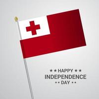 Tonga Independence day typographic design with flag vector