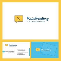 Message not sent Logo design with Tagline Front and Back Busienss Card Template Vector Creative Design