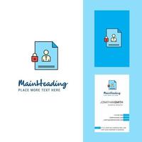 Protected document Creative Logo and business card vertical Design Vector