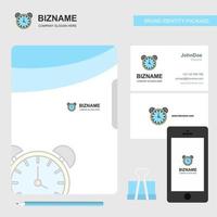 Alarm clock Business Logo File Cover Visiting Card and Mobile App Design Vector Illustration