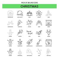 Christmas Line Icon Set 25 Dashed Outline Style vector